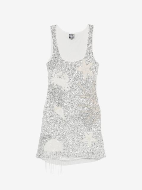 LESLIE AMON Mermaid sequin-embellished mini dress