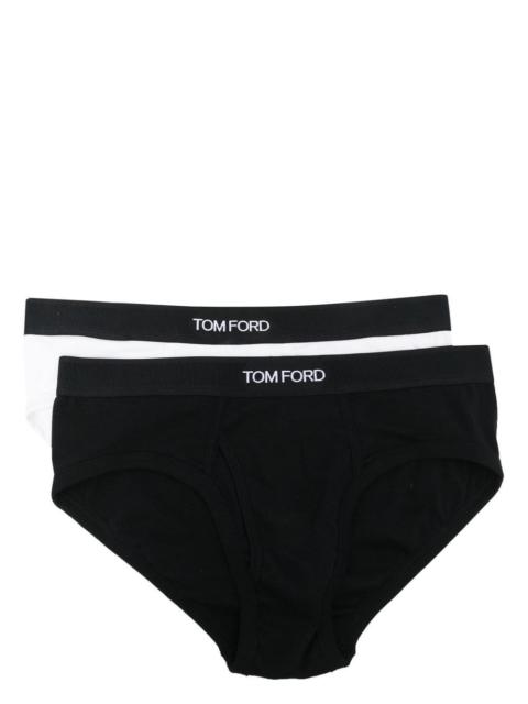 TOM FORD SET OF 2 LOGO-WAISTBAND COTTON BRIEFS
