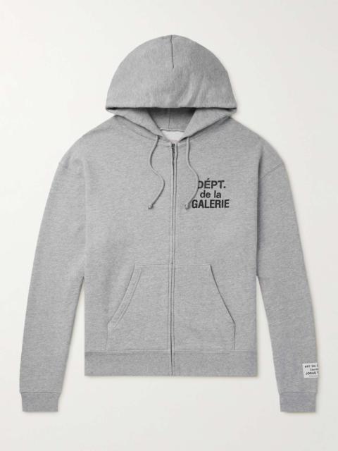 Logo-Print Cotton-Blend Jersey Zip-Up Hoodie