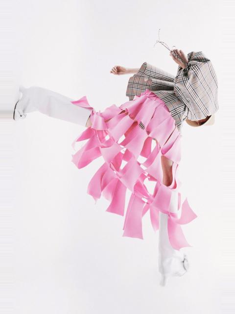 A.W.A.K.E. MODE KNITTED MULTI TRAPEZE SKIRT PINK