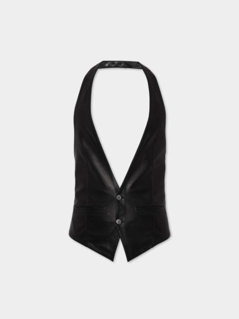 DSQUARED2 BELTED LEATHER WAISTCOAT