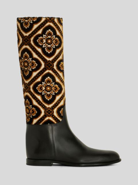 Etro JACQUARD FABRIC RIDING BOOTS