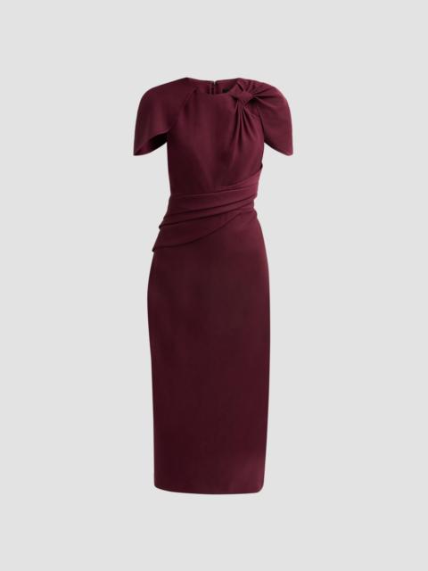BADGLEY MISCHKA Women's Knotted Cape-Sleeve Cocktail Dress - Wine