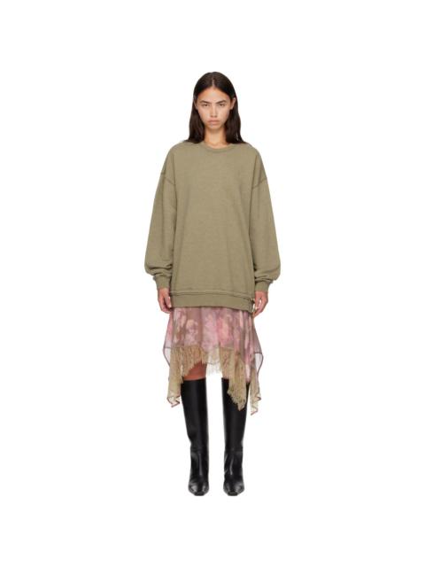 Diesel Khaki & Pink Sweatshirt Minidress
