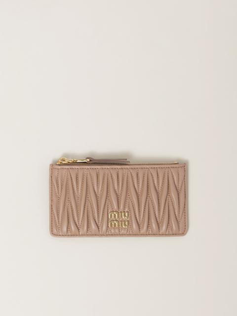 Miu Miu Matelassé nappa leather envelope wallet