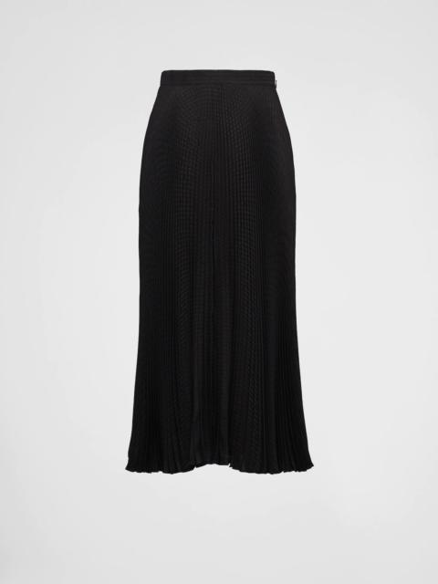 Prada Jacquard crepe de chine midi skirt