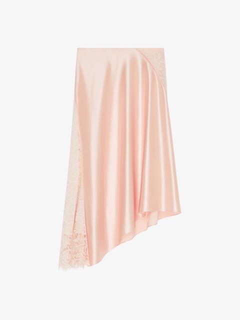 SKIRT IN SATIN AND LACE
