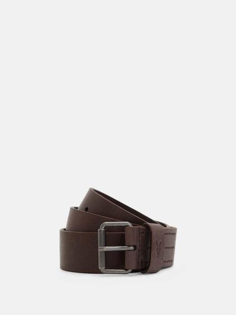 ALLSAINTS DUNSTON LEATHER EMBOSSED BELT