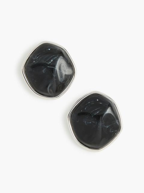 BRANDON MAXWELL The Resin Earrings in Black and Silver