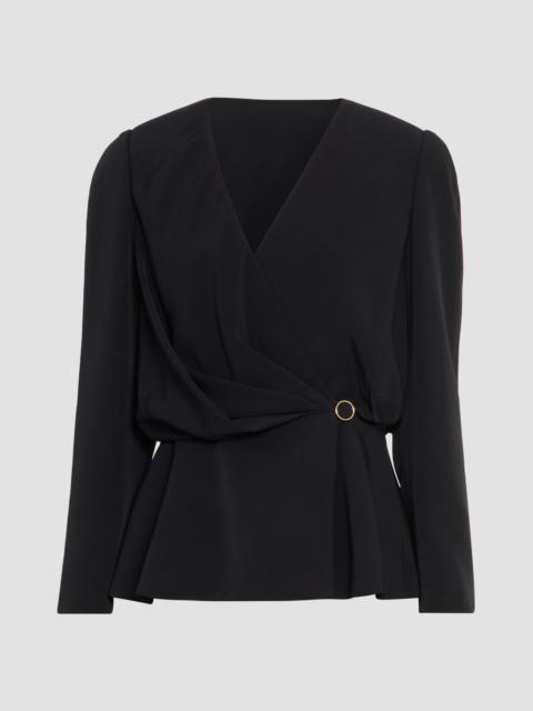 Chloé Women's Long-Sleeve Wrap Blouse - Black