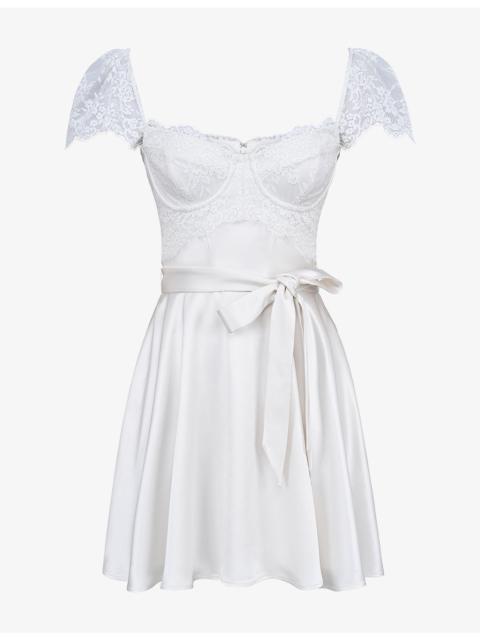 House of CB Selena Tie-Waist Woven Mini Dress
