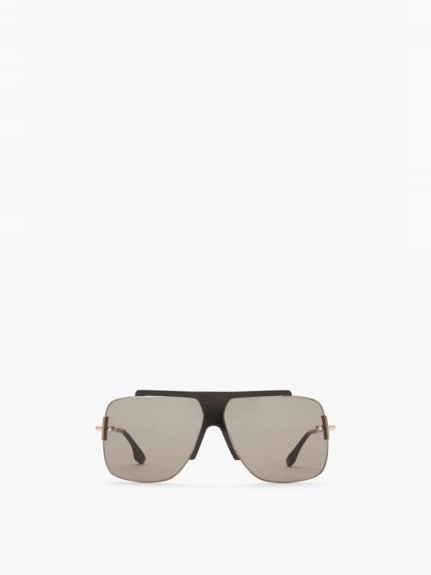 Victoria Beckham Combination Rimless Square in Chocolate