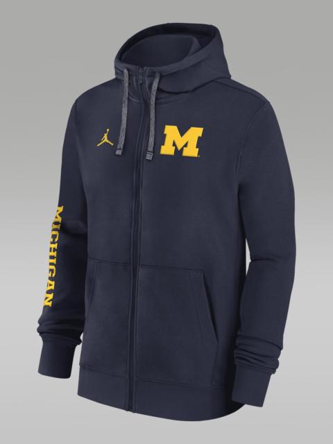 Jordan Michigan Wolverines Sideline Team Issue Men's Jordan College Full-Zip Hoodie