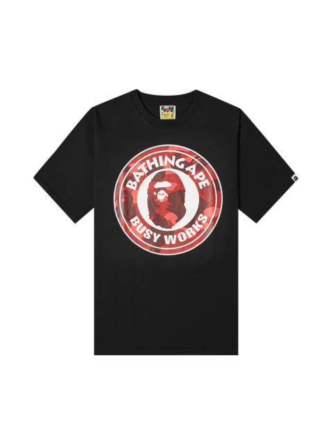 BAPE Color Camo A Busy Works Tee 'Black/Red'