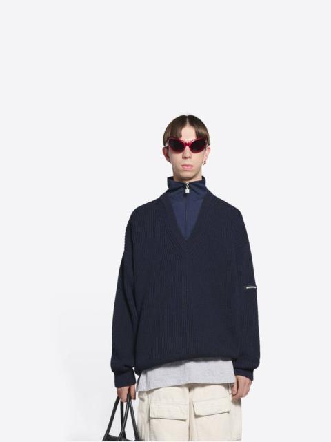 BALENCIAGA Men's Layered Tracksuit V-neck in Blue
