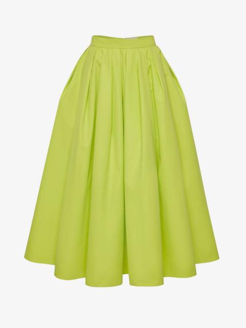 Alexander McQueen Women's Gathered Midi Skirt in Sage