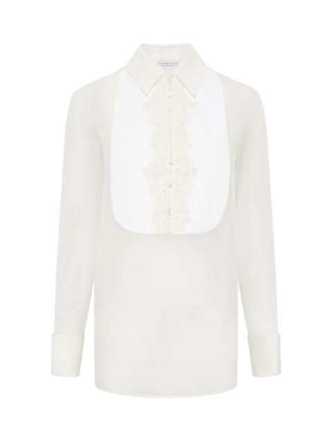 GABRIELA HEARST Oriana Lace Blouse in Ivory Silk Organza