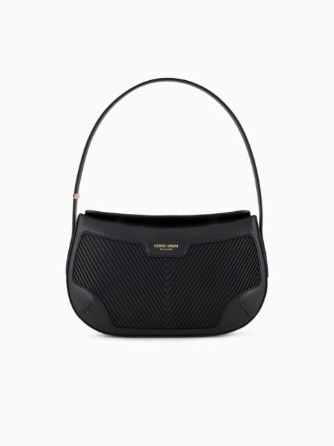 GIORGIO ARMANI La Prima baguette bag in pleated nappa leather