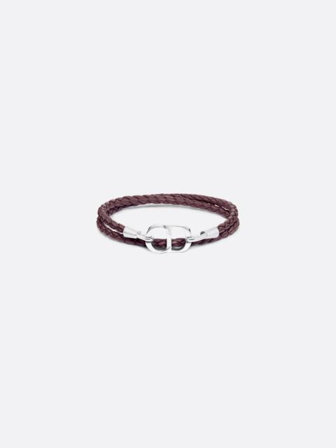 Dior CD Icon Braided Leather Double Bracelet