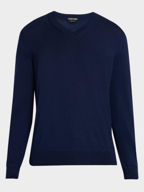 TOM FORD Men's V-Neck Wool-Silk Sweater
