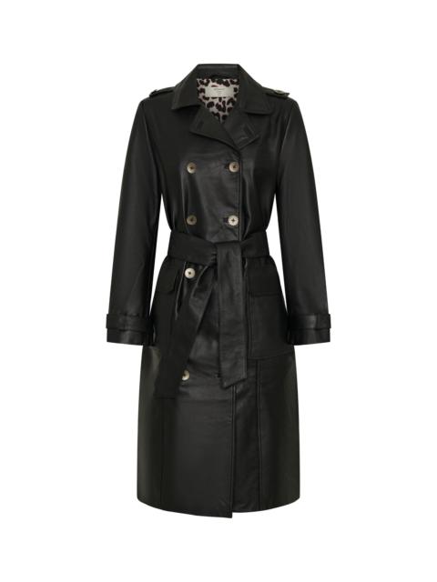 ONE TEASPOON Supermodel Leather Trench Coat - Black