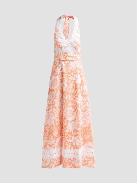 Lilly Pulitzer Women's Belinda Budding Romance Print Maxi Dress - Sunset Orange Budding