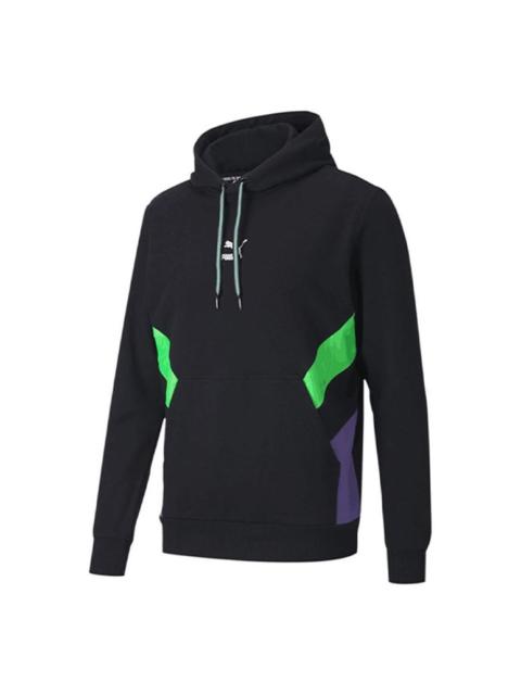 PUMA PUMA logo Printed Pullover Hooded Fleece Men Black 599279-51
