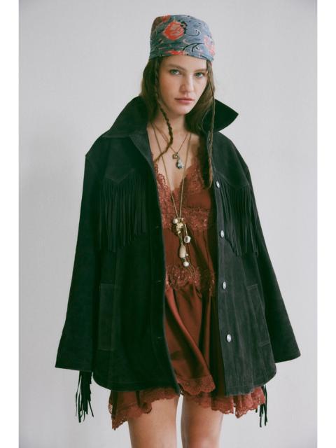 FREE PEOPLE We The Free Fringe Out Suede Jacket