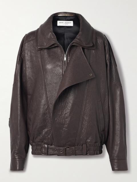 SAINT LAURENT Oversized Textured-leather Jacket