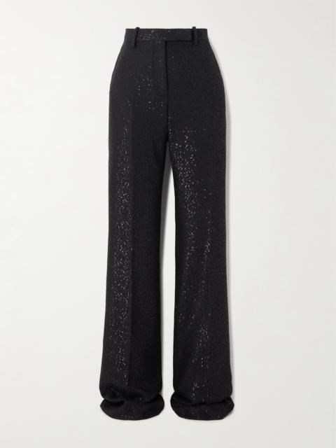 TOM FORD Sequin-embellished Wool-blend Twill Straight-leg Pants