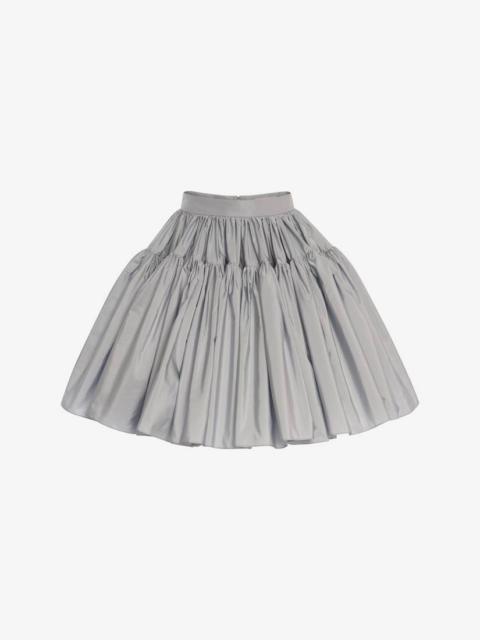 Alexander McQueen Gathered Mini Skirt in Spring Blue