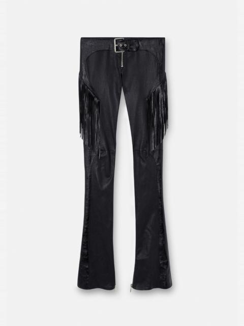 VERSACE Fringed Leather Pants
