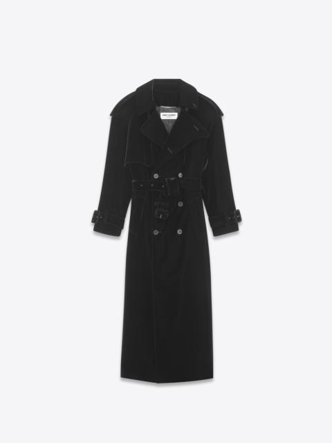 trench coat in velvet