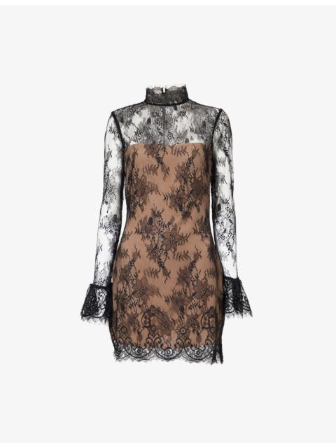 Reformation Teanna Floral-Lace Mini Dress