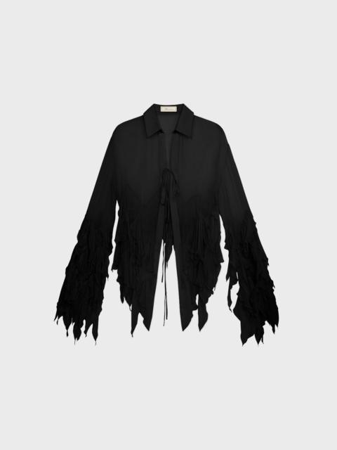 Blumarine ASYMMETRIC GEORGETTE BLOUSE WITH RUFFLES