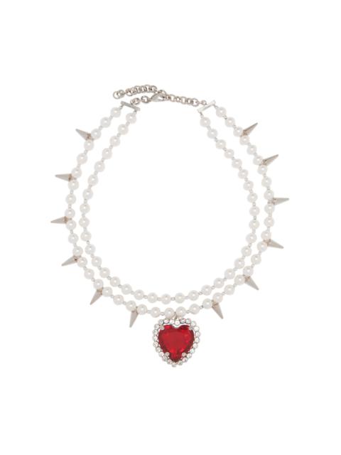Alessandra Rich Pearl Bow Necklace main image 1