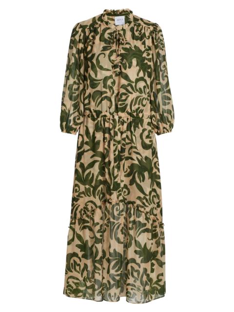 MISA Women's Olivia Printed Chiffon Midi-Dress - Tonal Cactus