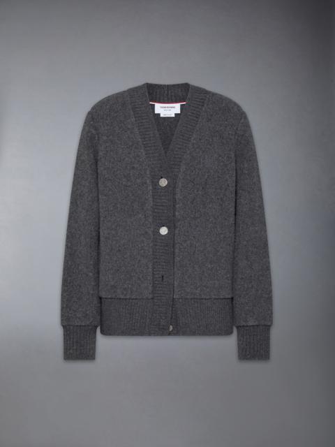 Thom Browne WOOL FLEECE OVERSIZED V NECK CARDIGAN