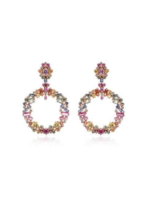 SUZANNE KALAN La Fantaisie 18K Rose Gold Sapphire Earrings multi