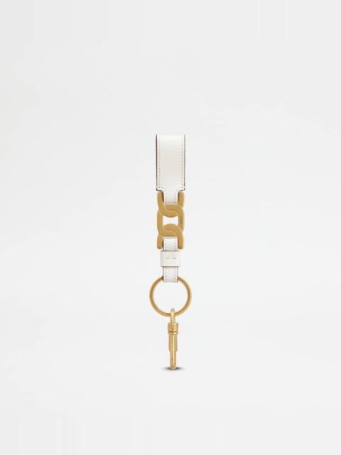 Tod's KATE KEY HOLDER IN LEATHER - WHITE