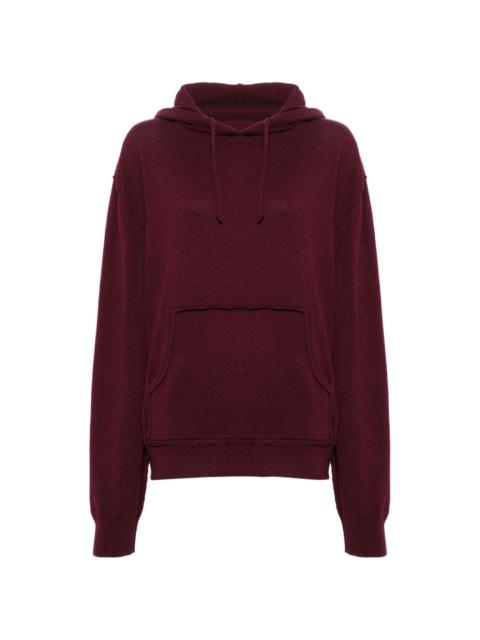 wool-blend drawstring hoodie