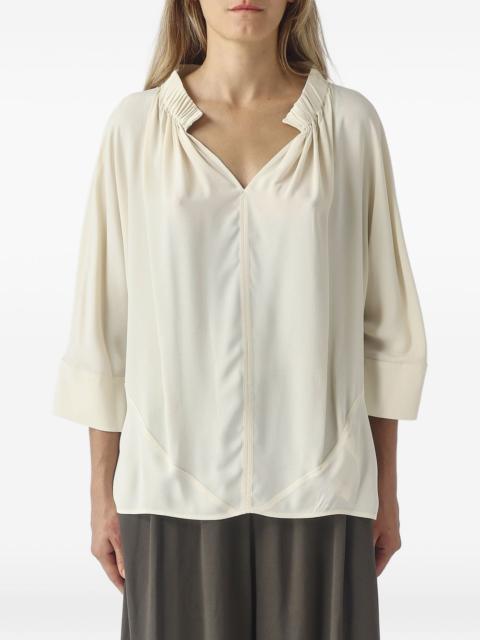 MEIMEIJ gathered V-neck blouse