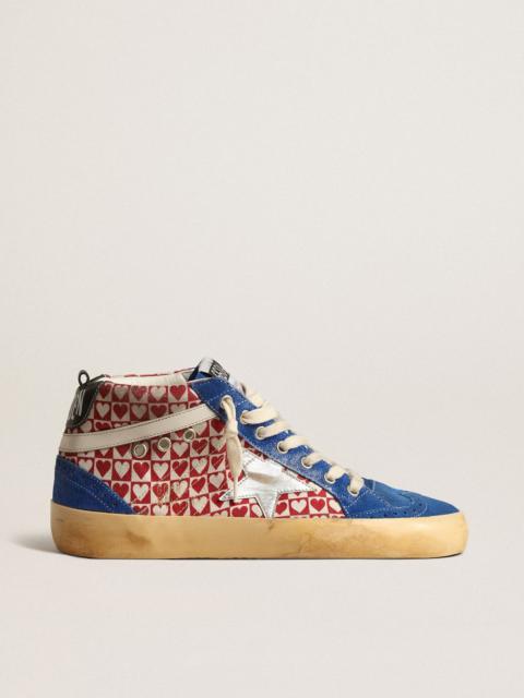 Men’s Mid Star in canvas with heart print and silver star
