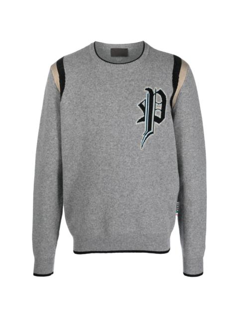 PHILIPP PLEIN intarsia-knit logo knitted sweatshirt