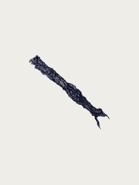 Kapital WASHER Silk MOGA Scarf (ESCARGOT FLOWER) - Navy