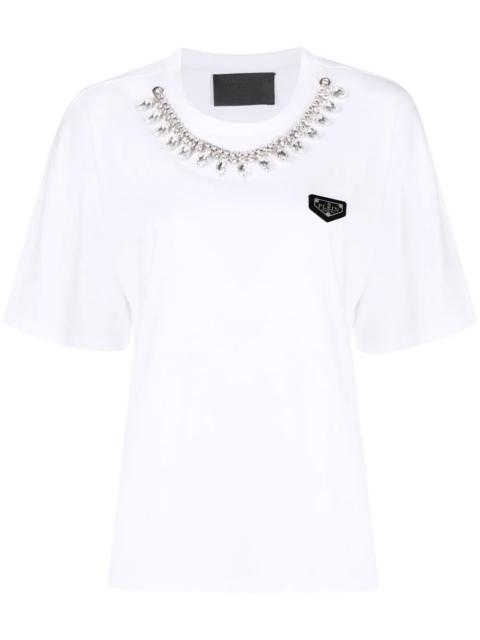 PHILIPP PLEIN crystal-embellished cotton T-shirt