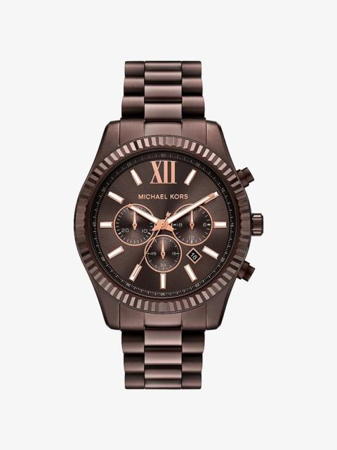 MICHAEL KORS Oversized Lexington Brown-Tone Watch