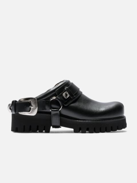 TOGA VIRILIS BLACK LEATHER MULES