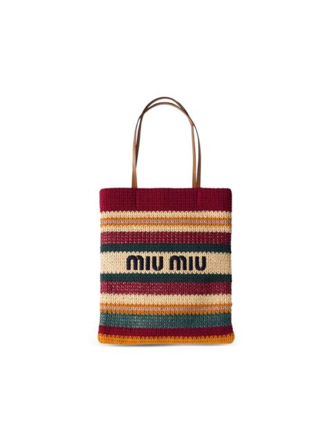 Miu Miu Raffia-effect woven tote bag