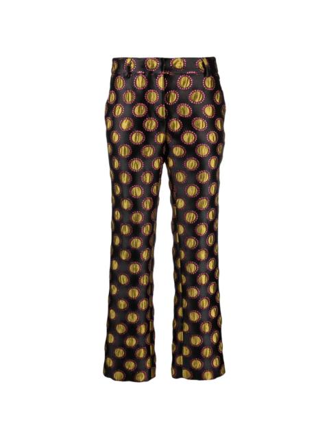La DoubleJ polka-dot print cropped trousers